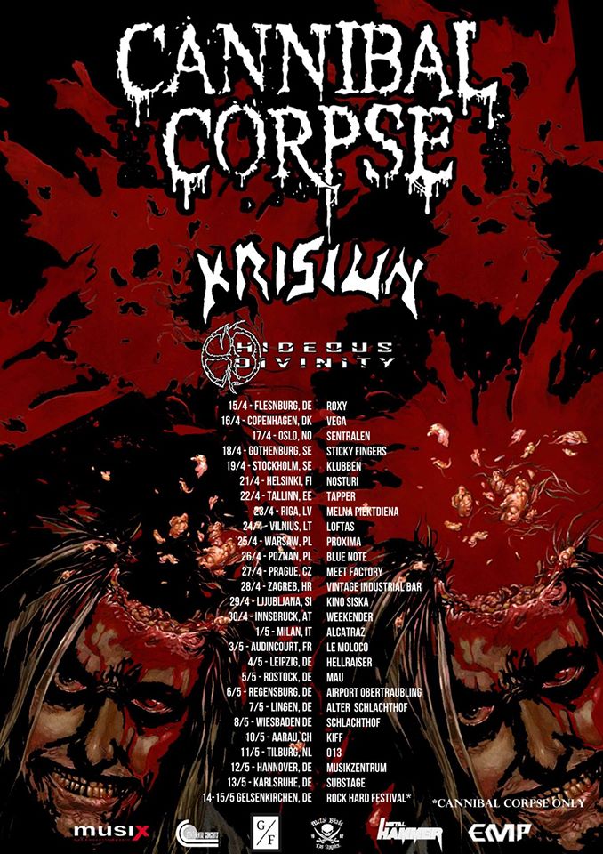 tournée cannibal corpse Krisiun